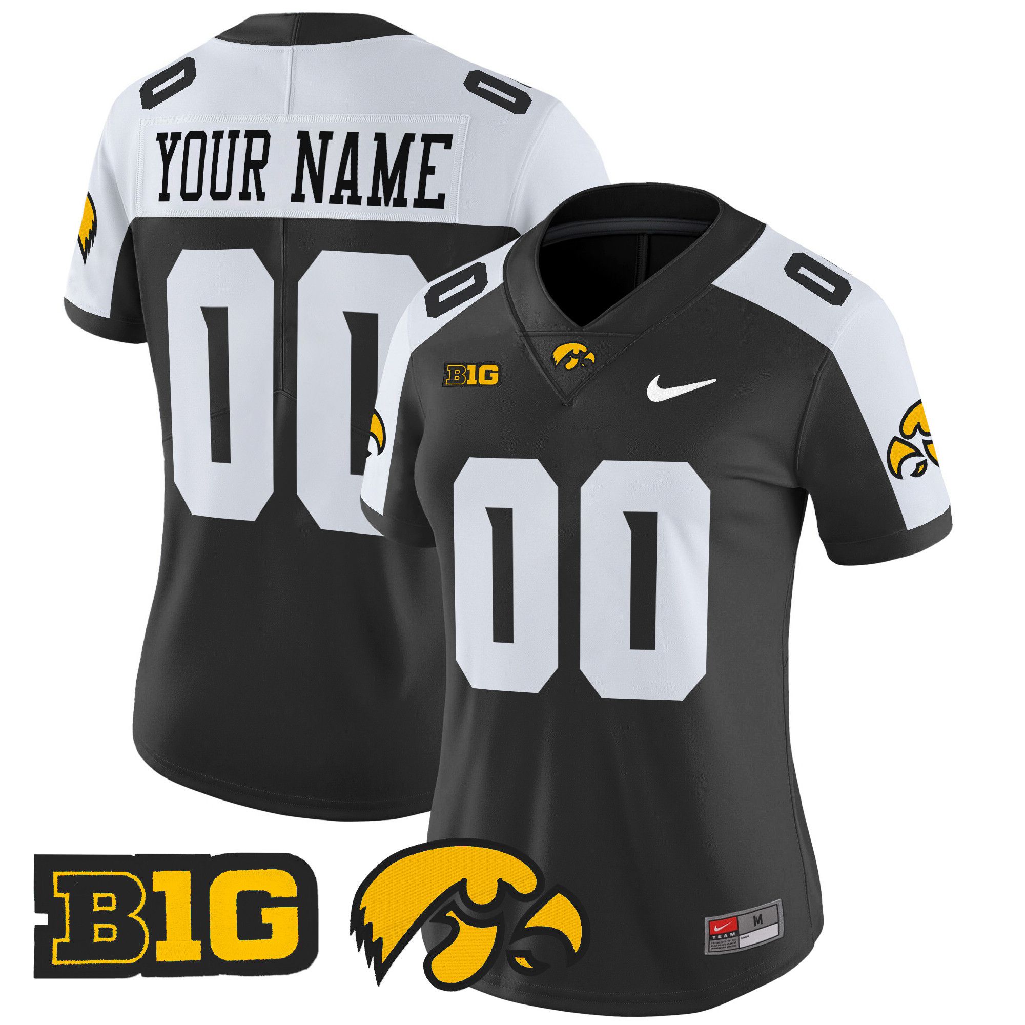 Women Iowa Hawkeyes Black Nike 2024 Vapor Limited Custom NCAA Jersey->customized ncaa jersey->Custom Jersey